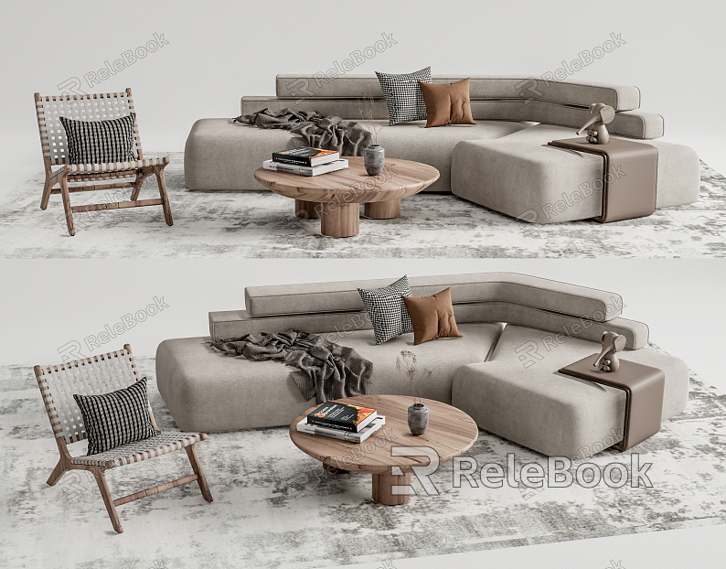 Quiet sofa tea table combination model