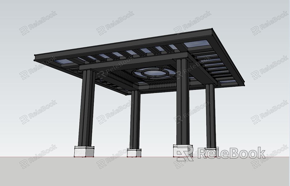 modern pavilion gazebo gazebo outdoor oven building model