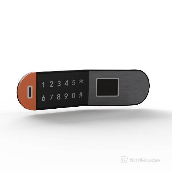 Smart Electronic Door Handle with Numeric Keypad and Digital 3d model 
