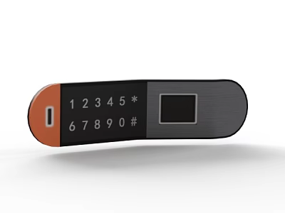 Smart Electronic Door Handle with Numeric Keypad and Digital 3d model