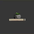 Succulent Plant In Gray Stone Pot Placed On Old Book With Green Leaves