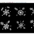 White Snowflake Ornaments with Decorative Dots on Black Background Design 3d model