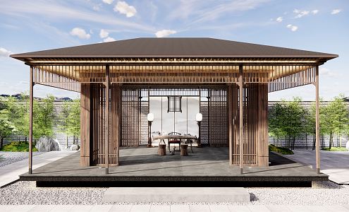 New Chinese Pavilion Villa Pavilion 3d model