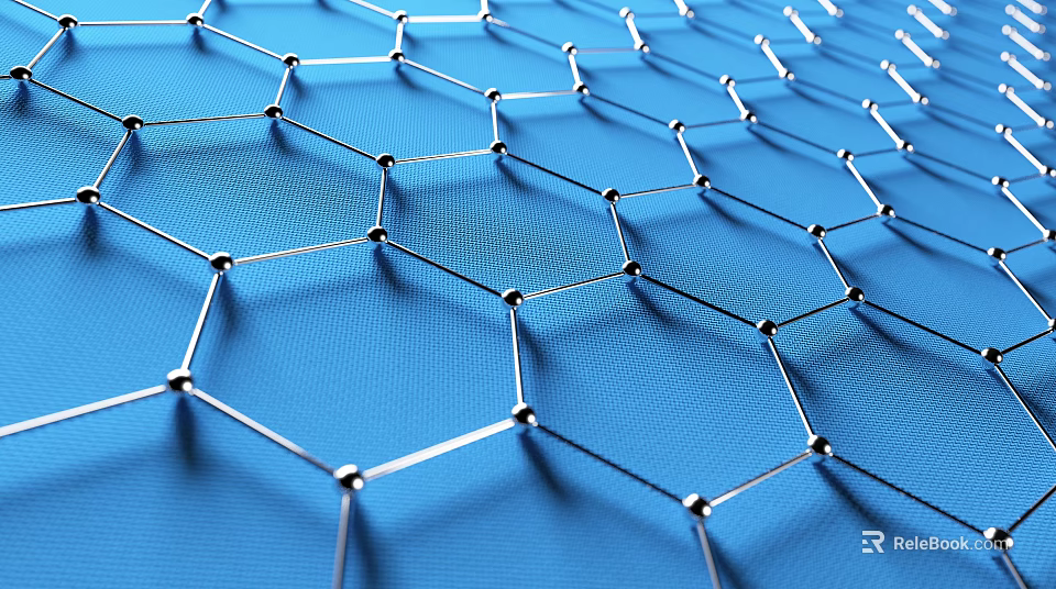 Durable Commercial Equipment Surface With Hexagonal Grid Structure On Blue Background 3d model 