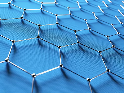 Durable Commercial Equipment Surface With Hexagonal Grid Structure On Blue Background 3d model
