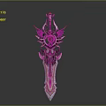 Ornate Fantasy Sword With Winged Elements Central Gemstone And Metallic Finish