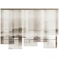 Elegant Sheer Curtain With Mountain Landscape Pattern For Modern Window Decoration