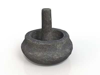 Traditional Stone Mortar And Pestle For Grinding Spices In Daily Kitchen Use 3d model