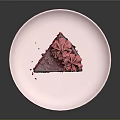 Delicious Purple Layered Cake With Flower Frosting On Pink Plate