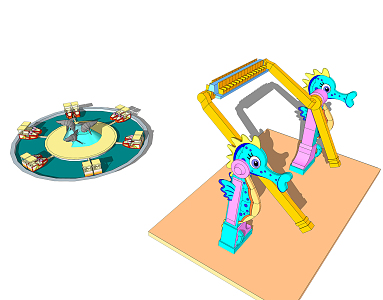 Modern amusement equipment ocean theme water park 3d model