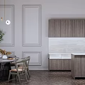 Modern Dining Table and Chair Combination 3d model