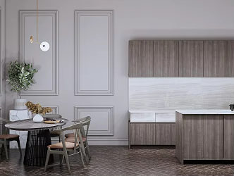 Modern Dining Table and Chair Combination 3d model