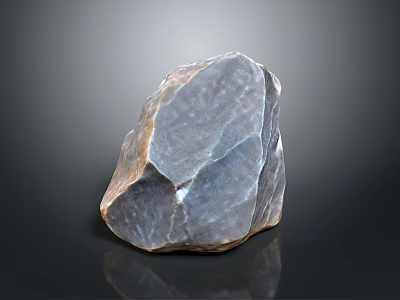 Natural Raw Stone Material With Grayish Blue Surface And Glossy Textured Look 3d model