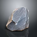 Natural Raw Stone Material With Grayish Blue Surface And Glossy Textured Look