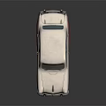 Vintage White and Red Classic Car with Retro Body Design and Shiny Finish
