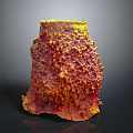 Yellow And Red Household Decorative Item With Textured Surface Unique Design