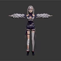 3D Anime Character With Pink Hair Stylish Outfit And Arms Outstretched Pose