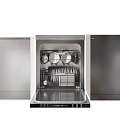 Stainless Steel Dishwasher Kitchen Appliance With Open Door Showing Interior Dishes And Rack