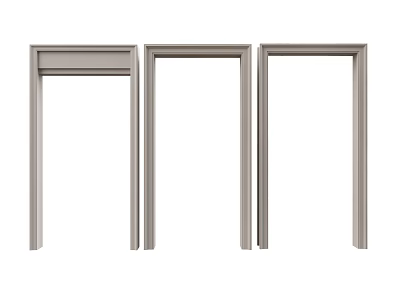 Three Light Colored Modern Door Frames With Simple Design For Home Interior 3d model