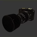 Canon DSLR Camera With Large Professional Lens And Black Body