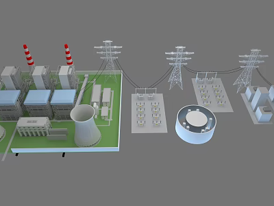 Electric tower of electric field power generation equipment 3d model