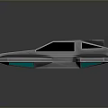 Futuristic Sports Car With Sleek Metallic Silver Body Black Roof And Blue Glowing Accents