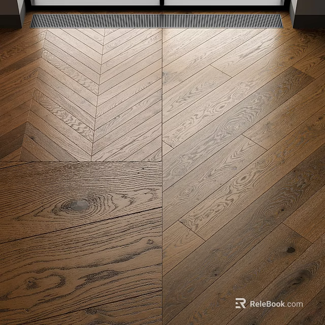 Wooden Flooring With Various Patterns And Textural Details In Design 3d model