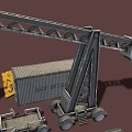 Machinery Military Equipment Industrial Equipment Crane Missile Container 3d model