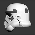 White Stormtrooper Helmet With Detailed Gray Accents And Black Visor Design