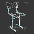 Simple Wooden Single Chair With Metal Frame And Comfortable Seat Backrest