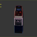 Computerized ATM Machine Featuring Blue Screen Interface And Card Slot Design 3d model