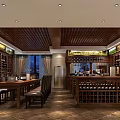 Elegant Wine Cellar Interior With Wooden Ceiling Racks Dining Table And Chairs