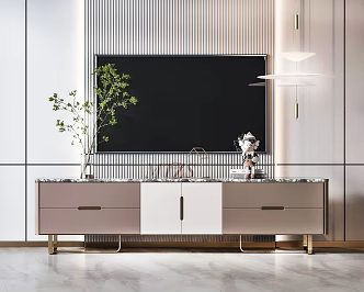 Light Luxury TV Cabinet 3d model