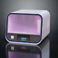 White Modern Device With Purple Transparent Window And Digital Control Panel