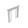 Modern White Decorative Door Frame With Geometric Glass Panels Design And Decor Elements 3d model