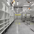 Modern Tech Inspired Clothing Store With Sleek Stainless Steel Interior Design And Exquisite Fashion Displays
