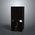 Modern Black PC Tower With Power Button And Multiple Orange USB Ports Design 3d model