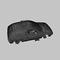 Abandoned Old Blue Car With Damaged Body Rusted Parts And Tires