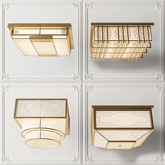 New Chinese ceiling lamp 3d model