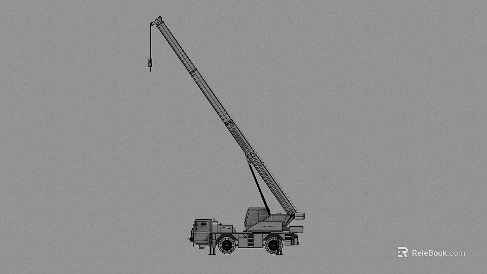 Industrial Truck Crane With Extended Lifting Arm For Heavy Duty Operations 3d model 