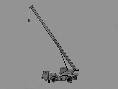 Modern tower crane truck crane finishing 3d model