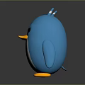 Cute Penguin Toy With Blue Body White Belly Yellow Beak And Feet