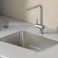 Stainless steel sink kitchen sink 3d model