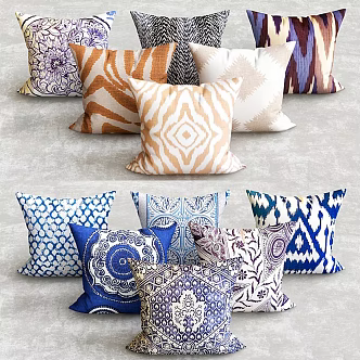 modern pillow tribal illow 3d model