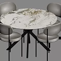 Modern Dining Table and Chair Round Dining Table and Chair Single Chair 3d model