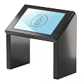 Two Interactive Information Kiosks with Touchscreen Displays and Speech Bubble Icons 3d model