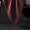 Modern Leisure Chair With Red Fabric Drape Gray Upholstery And Metal Legs Design