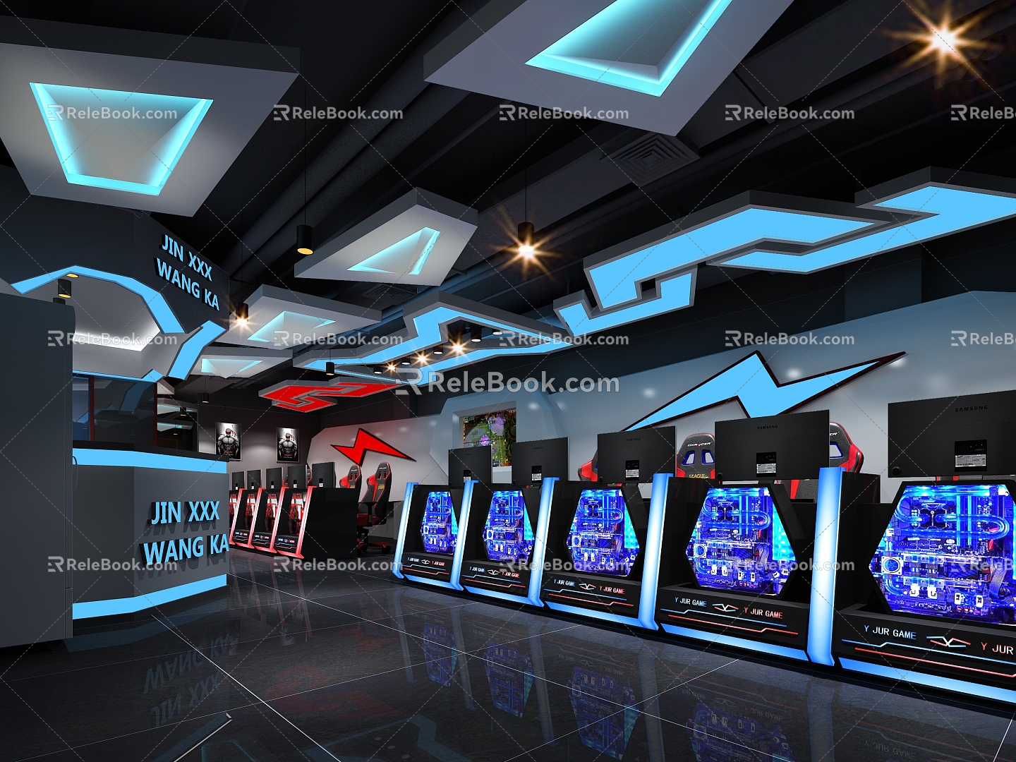 Modern Internet Cafe 3d model