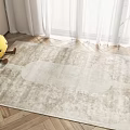 Soft Textured Light Beige Square Rug With Subtle Design On Wooden Floor Living Room Natural Light