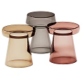 Modern Transparent Side Tables With Amber And Smoke Glass Design For Living Room